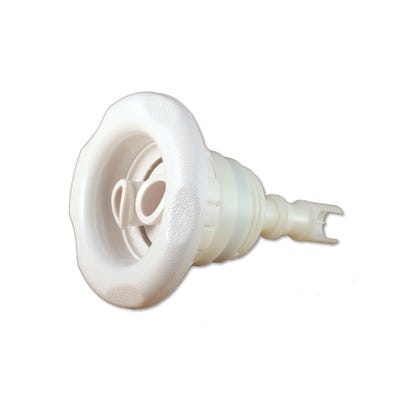 Poly Storm Jet internal Thread-In, Twin Rotating, 3-3/8" Face, 5-Scallop, Textured, White